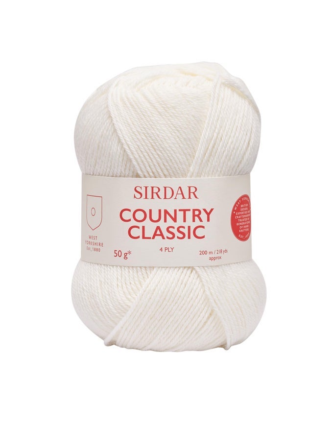 COUNTRY CLASSIC 4 PLY WHITE 950 50G