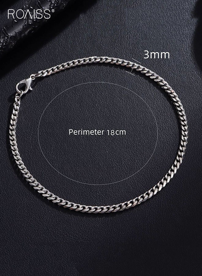 رويس سوار سلسلة كوبية من الفولاذ التيتانيوم المقاوم للألوان للرجال، سوار عصري من الفولاذ المقاوم للصدأ للجنسين، إكسسوار هيب هوب - Image 2