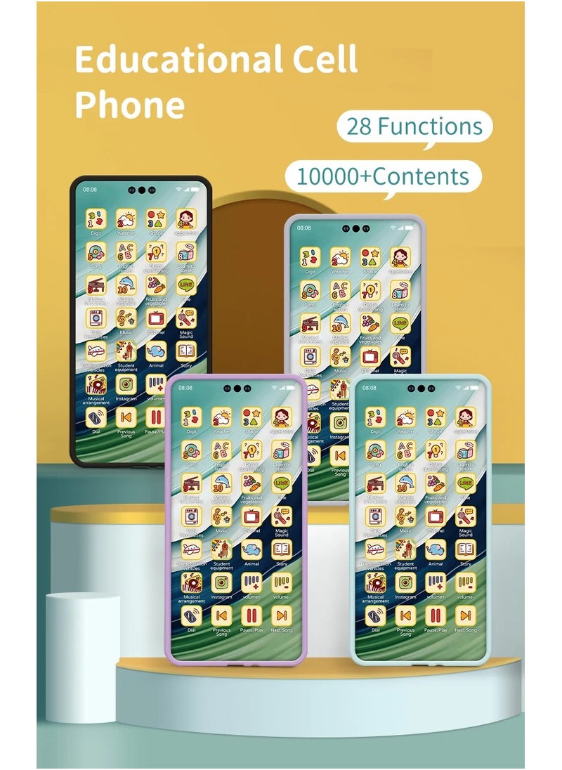 TWEGGON - Multi Function Mini Musical Boys Girls Kids Learning Play Smart Cell Mobile Game Phone Kids Phone Toy Assorted Colors - Image 1