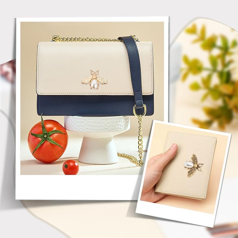 klarako 12pcs Bees Decorative Buttons, 3 Colors Bees Decoration Buckles Flatback Imitation Pearl Buttons Bee Embellishment Hardware for DIY Craft Clothes Shoes Purse Phone Case Decorative Accessory - Image 5