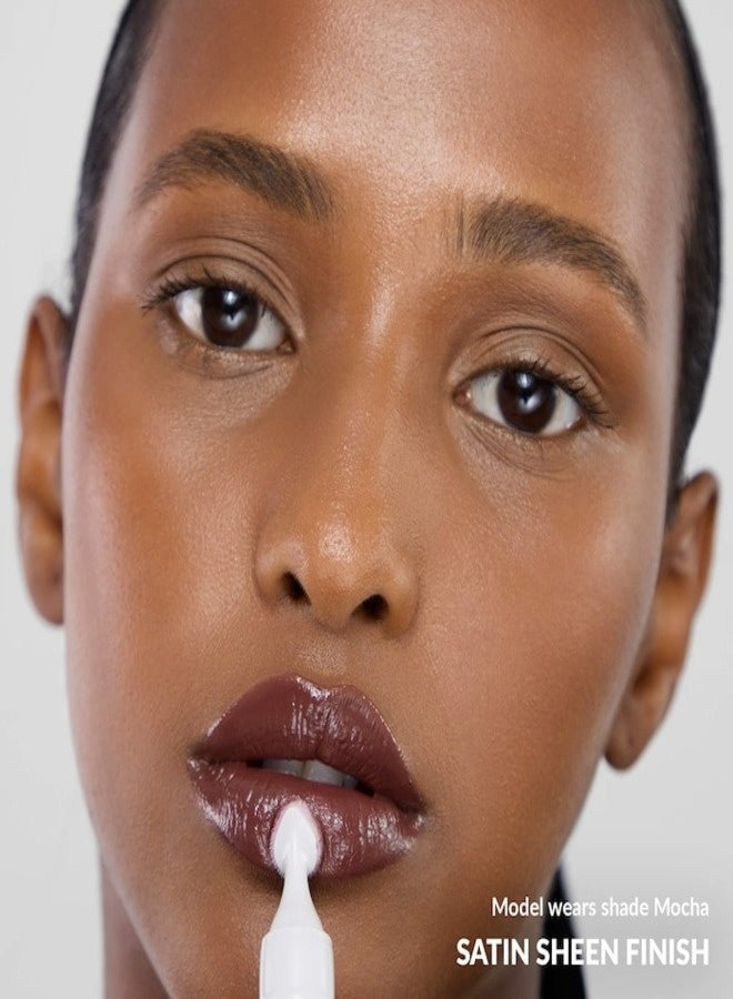 REFY Satin Liquid Lipstick Pen with Vitamin E – Mocha, Medium Neutral Brown – 0.11 oz / 3.5 mL - Image 3