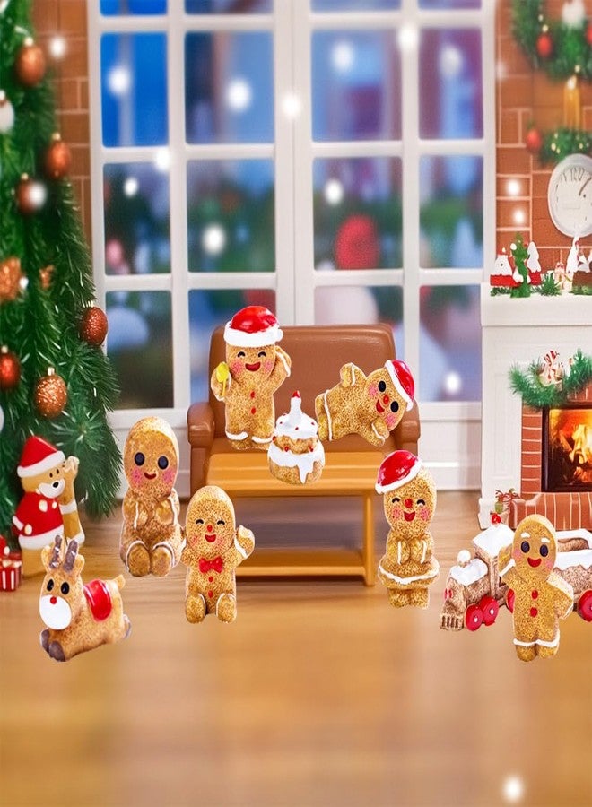 AWEELON 30 Pcs Mini Christmas Figures - Gingerbread Man, Resin Snowman, Fairy Garden & Snow Globe Decor - Image 3