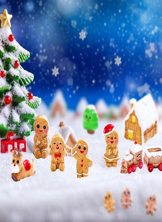 AWEELON 30 Pcs Mini Christmas Figures - Gingerbread Man, Resin Snowman, Fairy Garden & Snow Globe Decor - Image 5