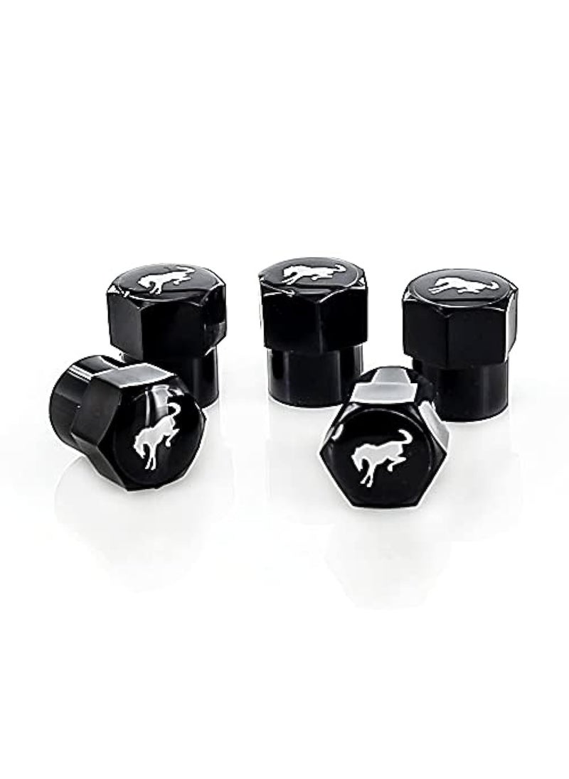 Ford Ford Bronco Black Plastic Tire Valve Stem Cap Covers (Pack of 5)  - Image 1