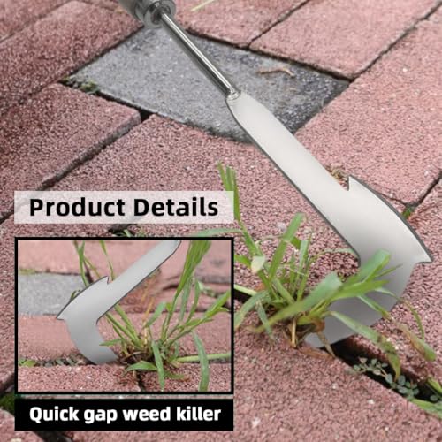 HASTHIP® Stainless Steel Manual Weeder Garden Tool with Wooden Handle, 11.8-Inch Hand Weeding and Digging Tool, Durable Small Axe Function for Precise Gardening Tasks and Versatile Plant Care - Image 4