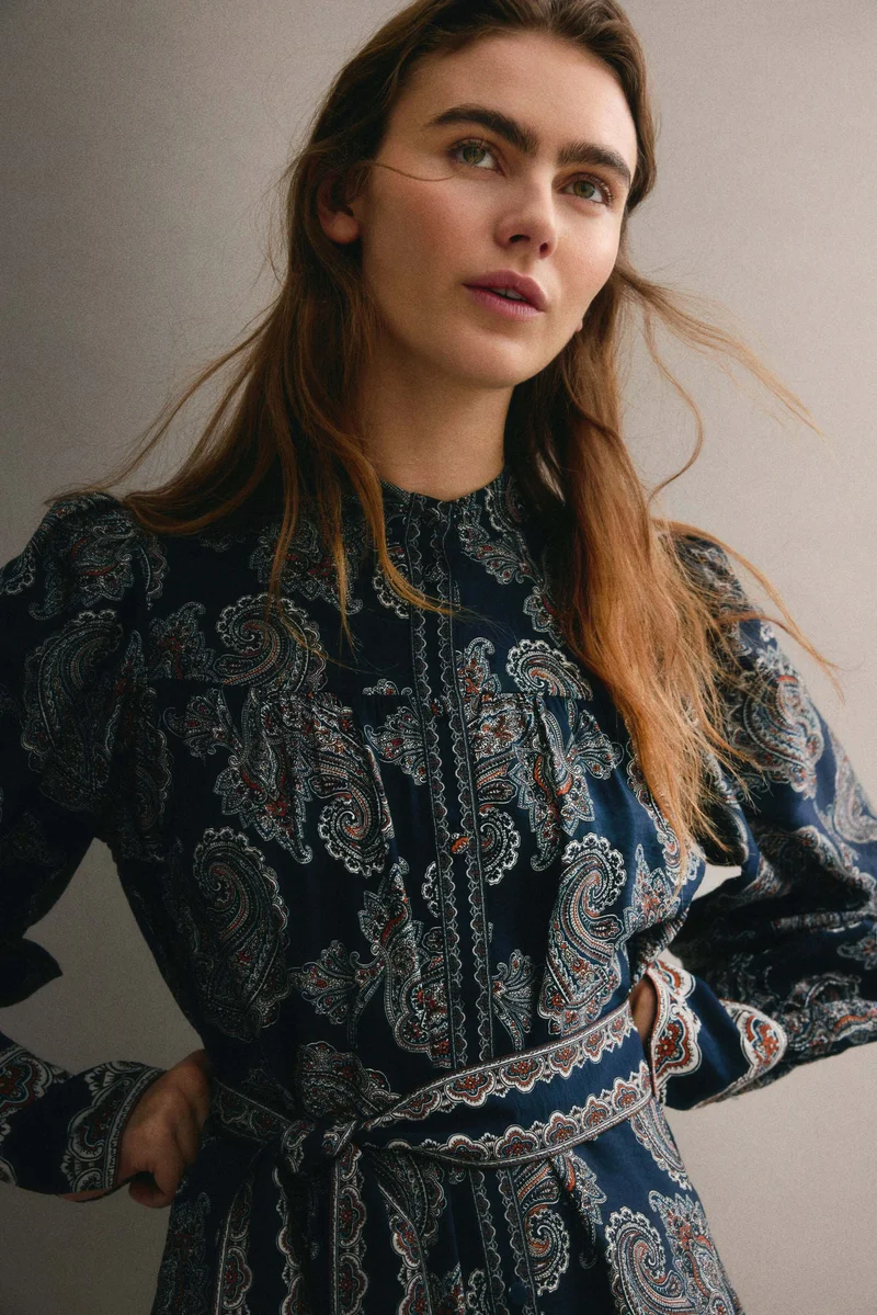 اتش اند ام فستان تونيك بحزام ربط