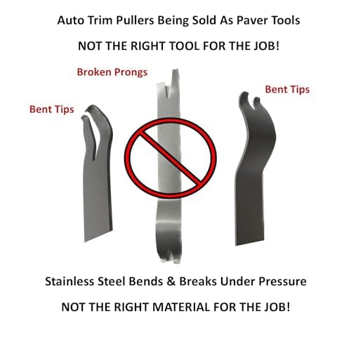 Keyfit Tools U.S.A. Paver Puller PRO 9" Contractor Grade 4140 Heat Treated & Case Hardened Steel w/Joint Scraper Micro Teeth & Gripper Slots Paver Extraction Removal Raise Locked Bricks & Pavers - Image 3