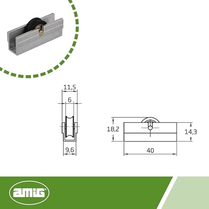 - Sliding Window Roller | Set Of 2 | Size 39 X 14 Mm | Metal Housing And Ball Bearings | Designed For Sliding Windows | Aluminium - Image 2