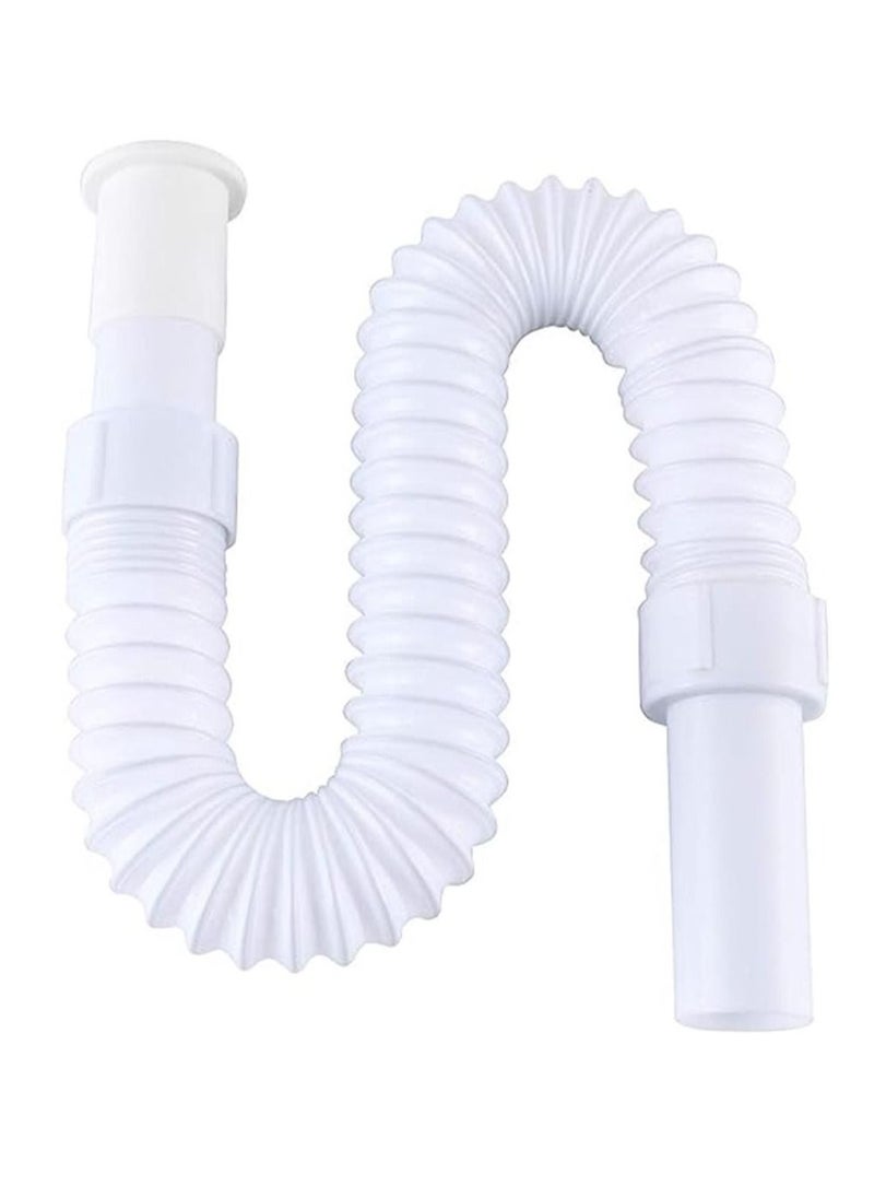 Generic - Flexible Extension Drain Pipe, Angle Simple Flexible 1-1/4" Extension Hose, Bathroom Sink Expanded Tube, Lavatory Sink Tailpiece, Tail Pipe Extension For Vessel Sink, Length Of 14-9/16" To 33-1/16" - Image 1