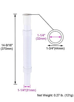 Generic Flexible Extension Drain Pipe, Angle Simple Flexible 1-1/4" Extension Hose, Bathroom Sink Expanded Tube, Lavatory Sink Tailpiece, Tail Pipe Extension For Vessel Sink, Length Of 14-9/16" To 33-1/16"  - Image 3