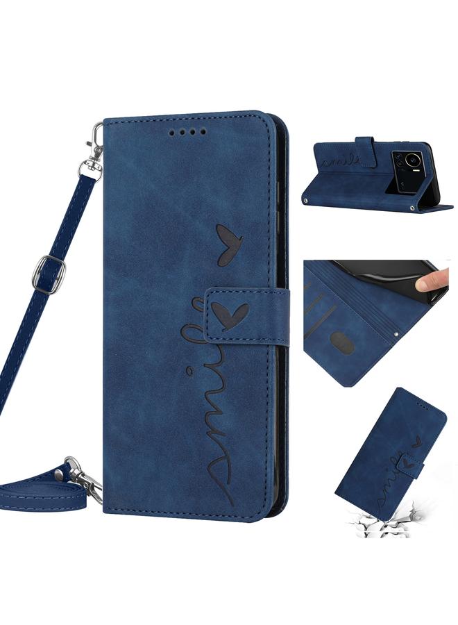 Zaboon Case For Infinix Note 12 VIP Skin Feel Heart Pattern Leather Phone Case with Lanyard - Image 1