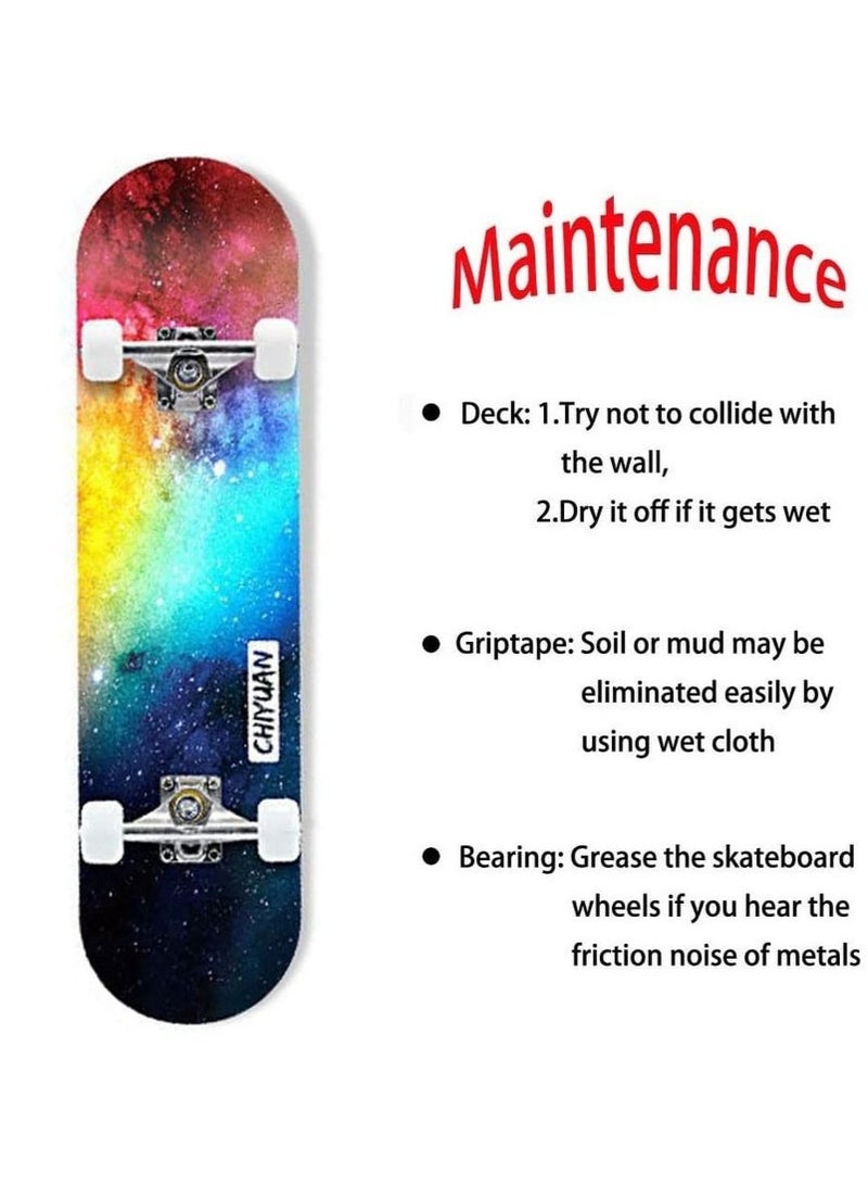Arabest Skateboard - Skateboards for Beginners 80 x 20cm Complete Standard Skateboard for Girls and Boys, 7 Layer Maple Double Kick Concave Skateboard for Kids and Adults - Image 4