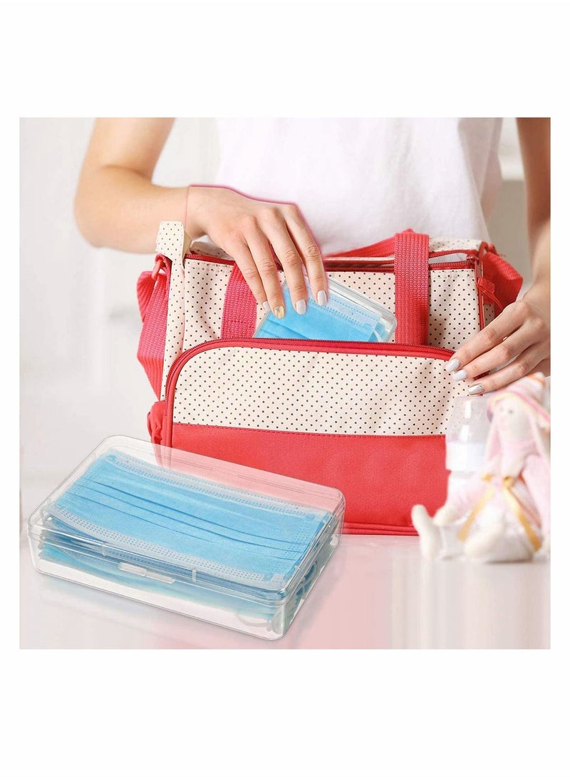 KASTWAVE - 4 Pack Face Cover Storage Case Clear Plastic Face Covering Storage Box Reusable Keeper Folder, Portable Face Cover Case Organizer for Face Covering Pollution Prevention - Image 1