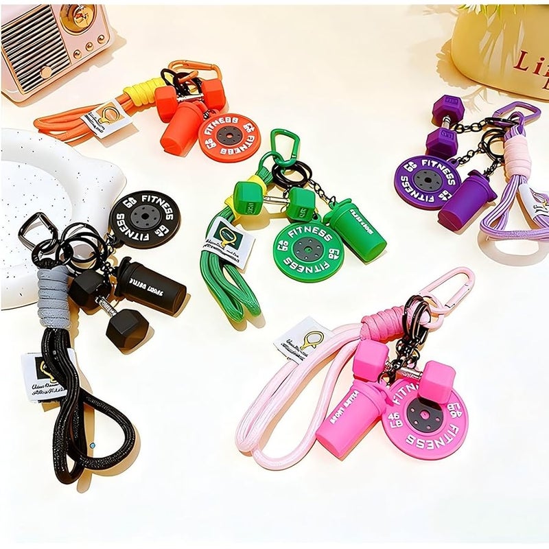 Bandfol Silicone Dumbbell Keychain Bag Purse Charms Fitness Gift for Gym Lover, Gym Accessories for Women & Man (Purple) - Image 5