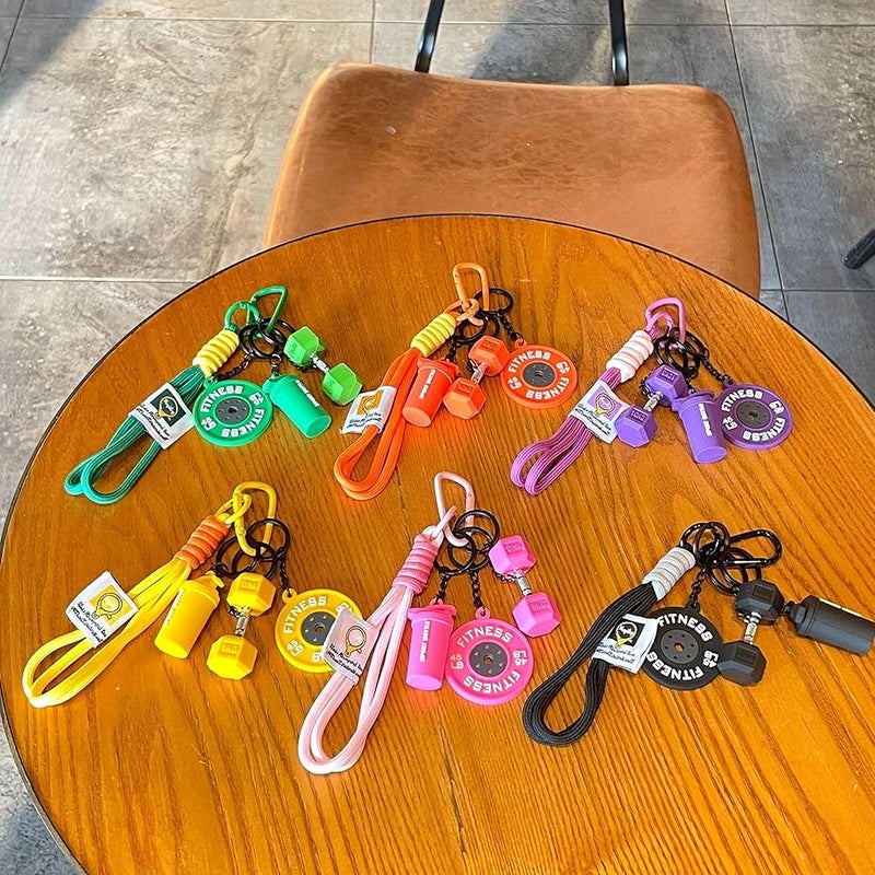 Bandfol Silicone Dumbbell Keychain Bag Purse Charms Fitness Gift for Gym Lover, Gym Accessories for Women & Man (Purple) - Image 4