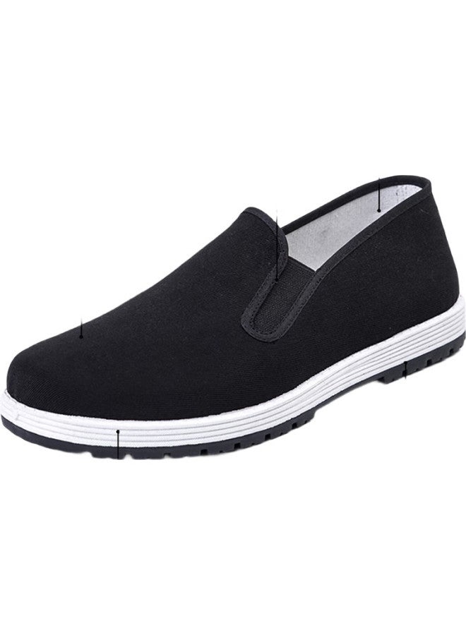 IQGD Traditional Cloth Shoes For Men, Old Beijing Style, Casual Low-Top, Thousand-Layer Sole, Slip-On Elderly Shoes 052, Black, Size 45 - Image 2