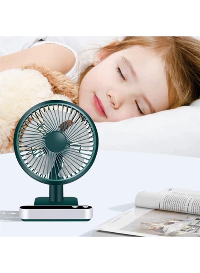 0TO1 TECH Portable Desk Fan, USB Rechargeable Battery Operated Fan with Four Speeds, LED Display, Lower Noise, 4000mAh Battery for Home, Office, Dormitory, Desktop Table Fans - Image 2