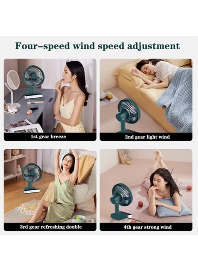 0TO1 TECH Portable Desk Fan, USB Rechargeable Battery Operated Fan with Four Speeds, LED Display, Lower Noise, 4000mAh Battery for Home, Office, Dormitory, Desktop Table Fans - Image 3