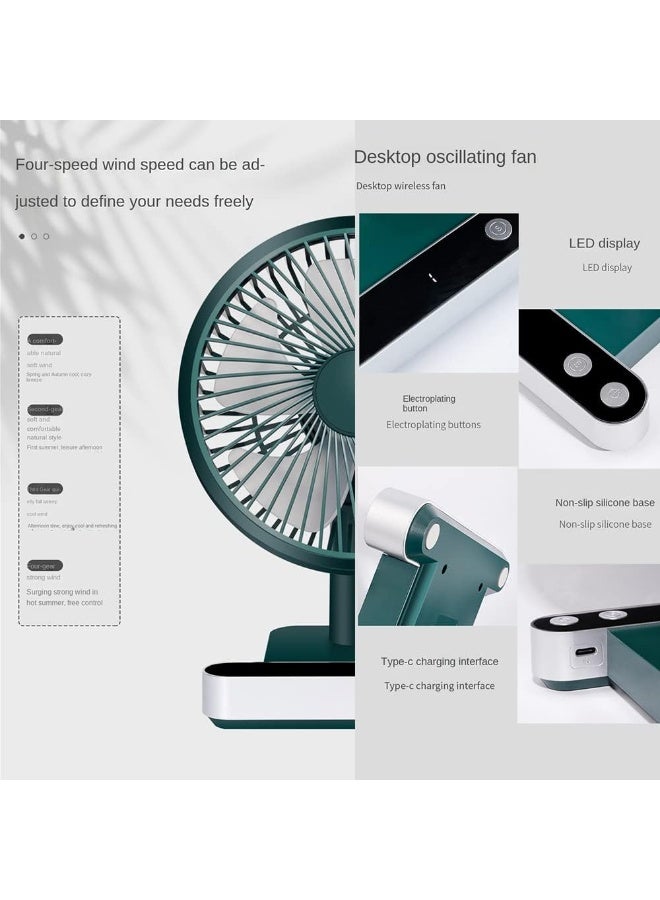 0TO1 TECH Portable Desk Fan, USB Rechargeable Battery Operated Fan with Four Speeds, LED Display, Lower Noise, 4000mAh Battery for Home, Office, Dormitory, Desktop Table Fans - Image 5