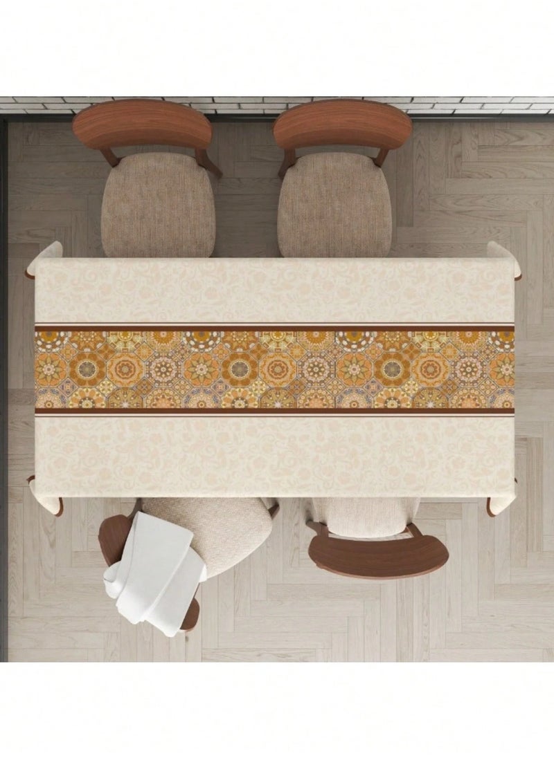 Beauenty - A tablecloth with a floral design, designed in bright, distinctive and classic colors to add a special and eye-catching touch to your table. Dimensions: (180*140) - Image 1