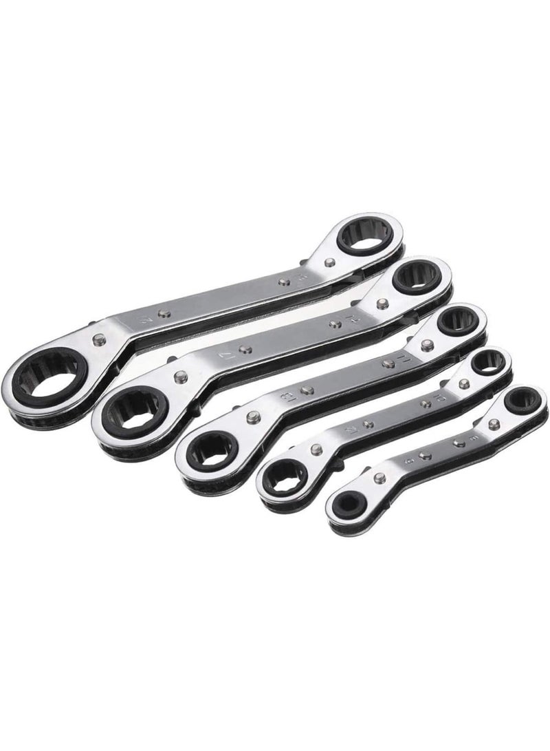GGOOT Metric Combination Spanner Ratchet Spanner Set Metric Offset Ring Wrench Spanner Tools Ratchet Metric Hand DIY Tool Set Hardware Tool Kits 5Pcs 108 - Image 4