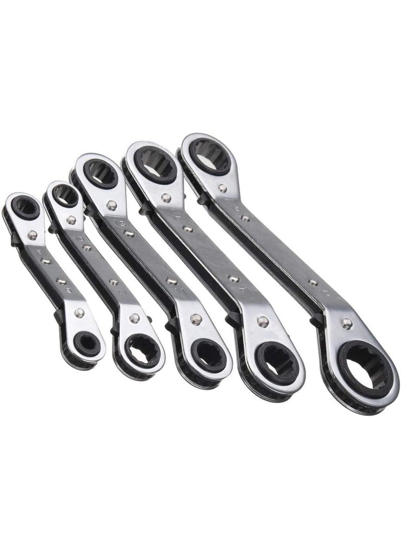 GGOOT Metric Combination Spanner Ratchet Spanner Set Metric Offset Ring Wrench Spanner Tools Ratchet Metric Hand DIY Tool Set Hardware Tool Kits 5Pcs 108 - Image 2