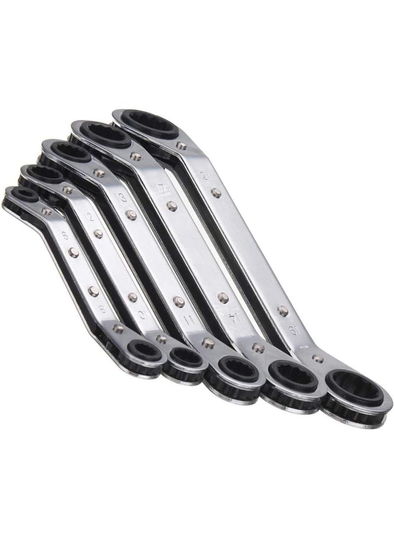 GGOOT Metric Combination Spanner Ratchet Spanner Set Metric Offset Ring Wrench Spanner Tools Ratchet Metric Hand DIY Tool Set Hardware Tool Kits 5Pcs 108 - Image 1