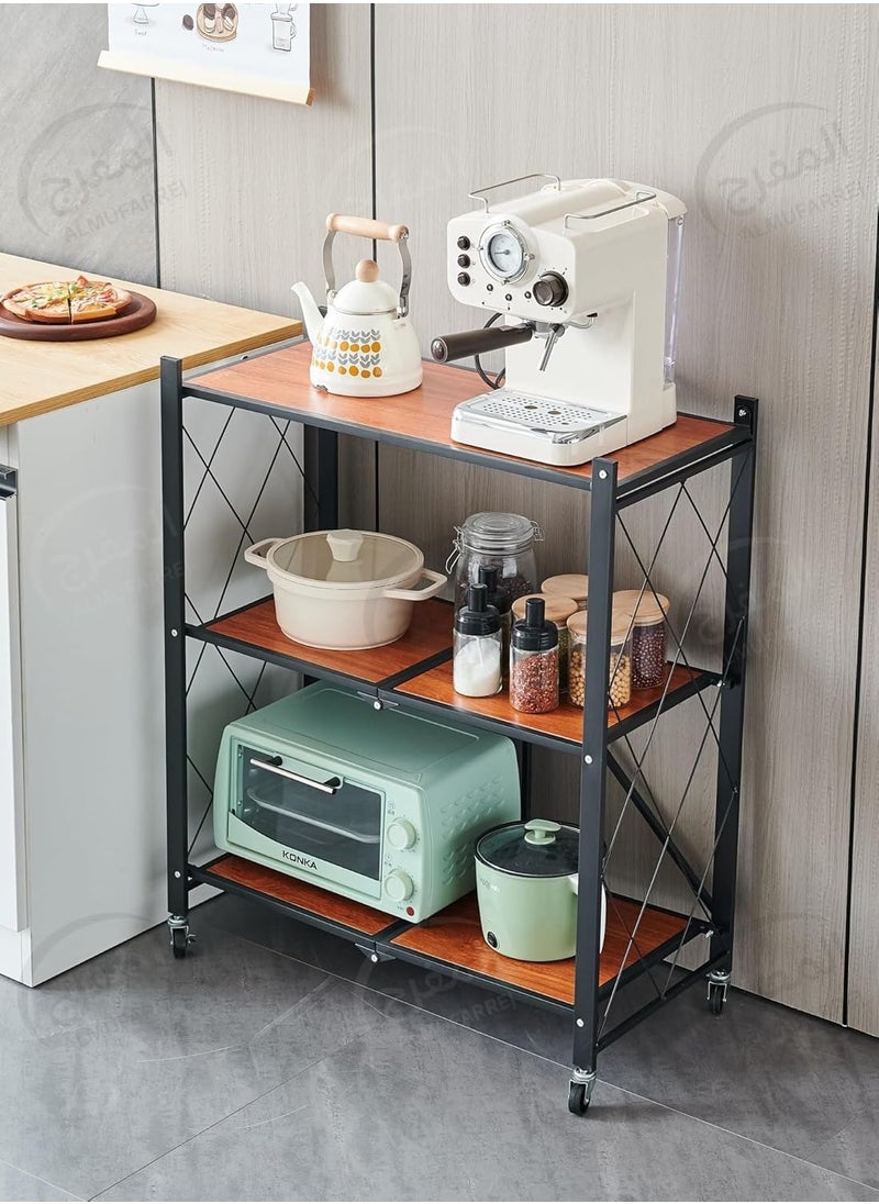 ALMUFARREJ - Coffee Corner Table, Side Table, Bookcase with 3 Wood Shelves Meet All Your Needs - Image 1