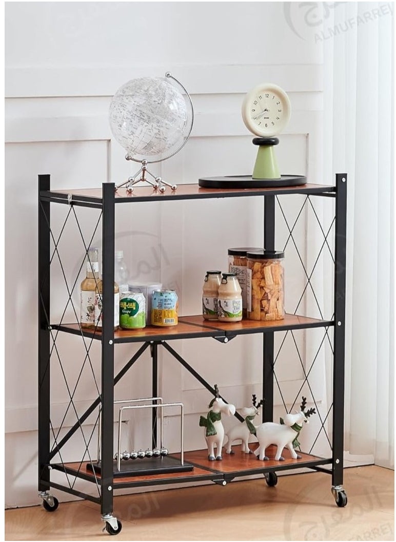 ALMUFARREJ - Coffee Corner Table, Side Table, Bookcase with 3 Wood Shelves Meet All Your Needs - Image 1