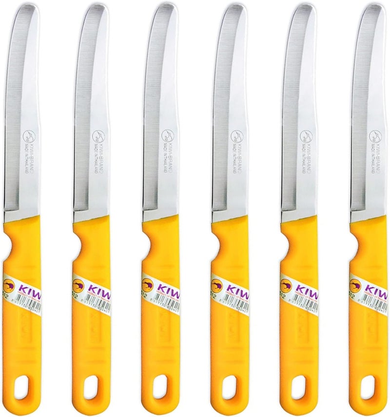 Kiwi SET 512 6 piece Fruit Knives,Silver and Yellow - Image 2