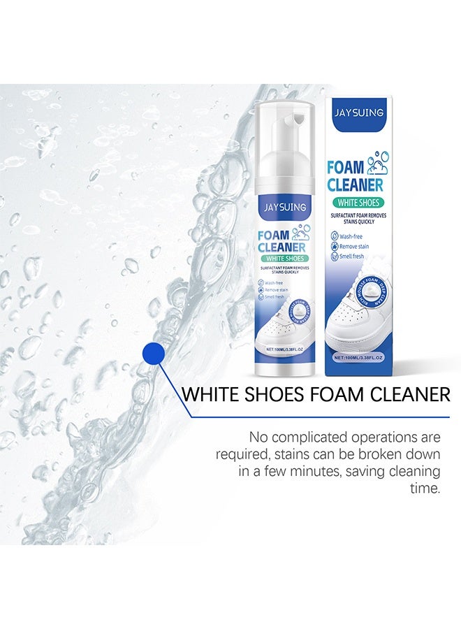 Jaysuing Foam Cleaner White Shoes - Surfactant Technology Removes Stubborn Stains & Yellowing, No-Rinse Formula for Sneakers, Canvas & Leather, 100ml - Image 3