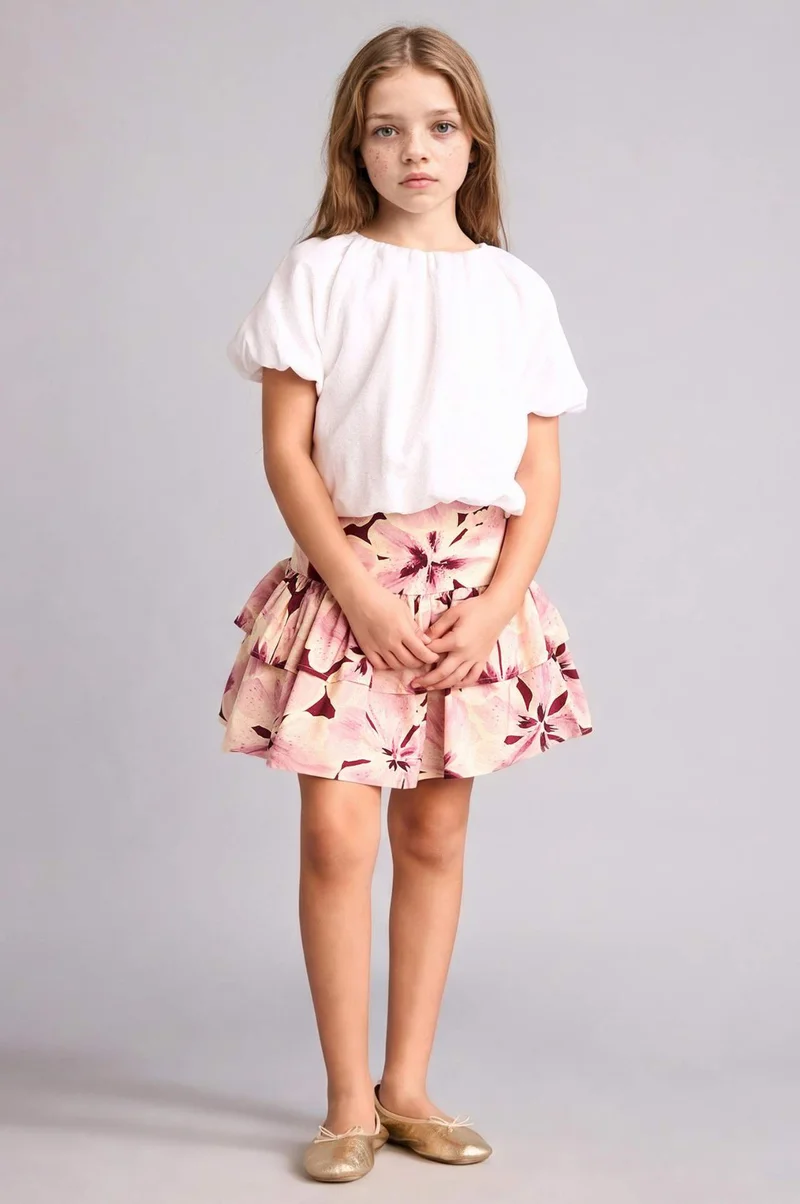 Defacto Girl Balloon Fit Short Sleeve Blouse