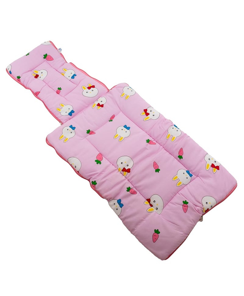 Baby Basket Baby Basket 09 Months New Born Baby Unisex Cotton Carry BagSleeping Bag 3 in 1 Baby Bed Carry Nest for Infant Bunny Print Pink  - Image 5