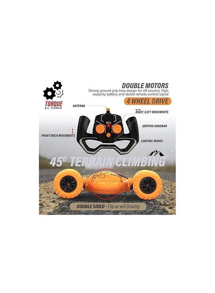 BJollys Deform Stunt Reversal Climb Double,Sided Stunt Racing Moka 4-Wheel Drive Off Road Rock Crawler Remote Control Rechargeable RC Car with 2.4 GHz - Image 3