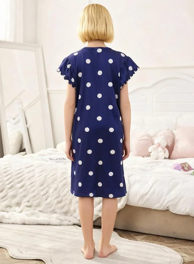 Take Two  Girls Polka Dot Cloud Print Sleep Dress for Women | Best Price UAE