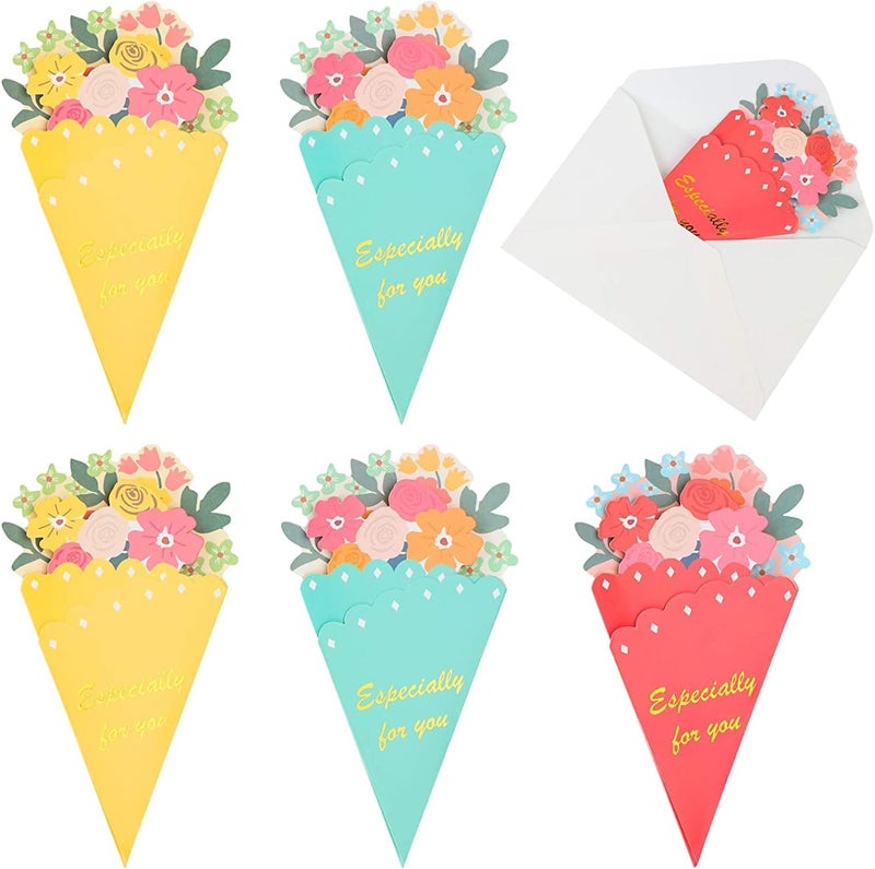 Birthday Cards Assortment, All Occasion Greeting Card Bulk, Handmade Flower Invitation Card, for Kids Adults, Folded Greeting Card, for Wedding, Mothers Day, Graduation, Birthday, 6 Pcs - Image 1
