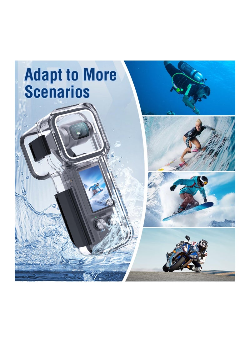 KASTWAVE Waterproof Housing Case for DJI Osmo Pocket 3, Touchscreen Underwater Diving Protective Shell Waterproof up to 50m/164/ft with Helmet Bracket & 1/4 Bracket Accessories - Image 5