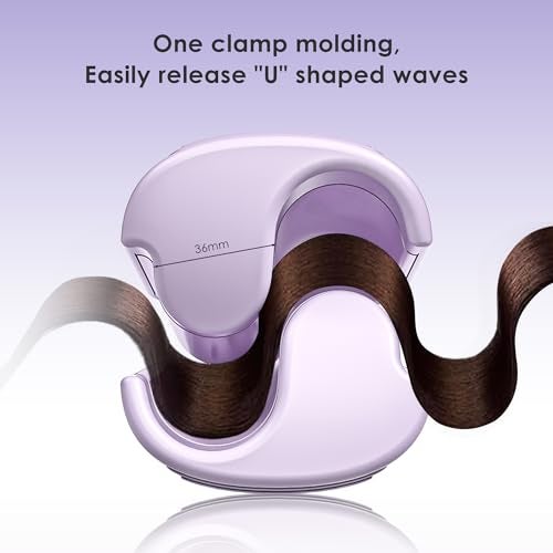 NOVUS مكواة تجعيد الشعر NOVUS - 1.4 بوصة أداة تجعيد الشعر بموجات مضادة للحروق، أداة تجعيد الشعر الأيونية العميقة مع أسطوانة سيراميك مزدوجة لجميع أنواع الشعر، حماية من الإيقاف التلقائي - Image 2
