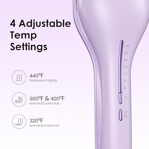 NOVUS مكواة تجعيد الشعر NOVUS - 1.4 بوصة أداة تجعيد الشعر بموجات مضادة للحروق، أداة تجعيد الشعر الأيونية العميقة مع أسطوانة سيراميك مزدوجة لجميع أنواع الشعر، حماية من الإيقاف التلقائي - Image 4