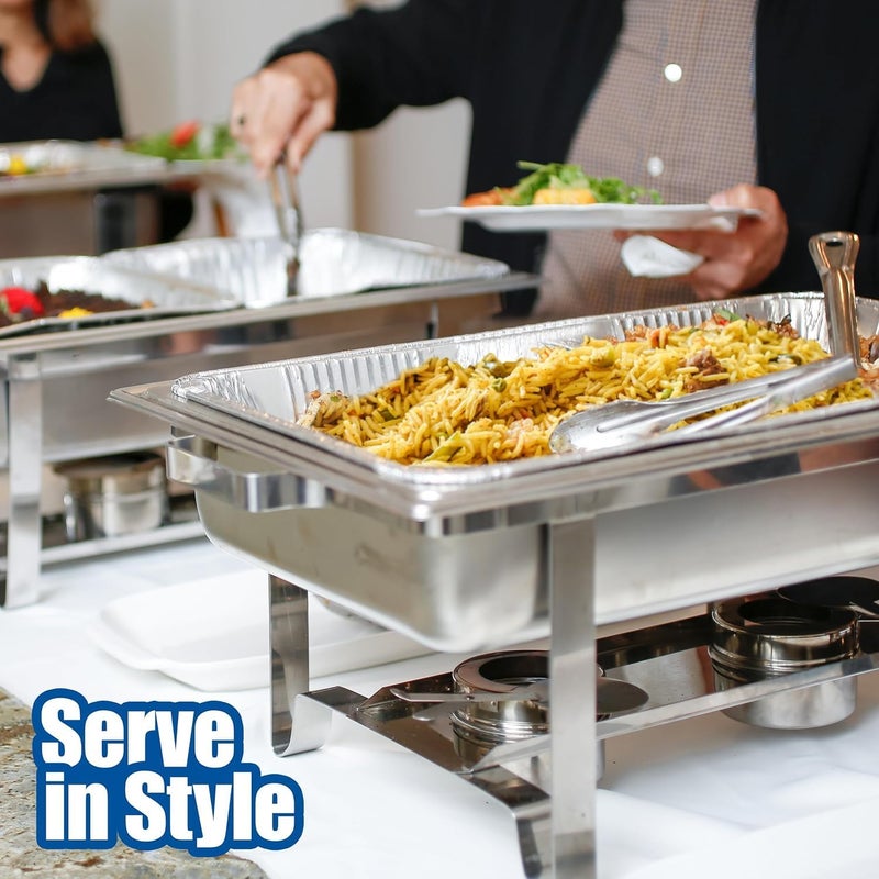 EHOMEA2Z Large Aluminum Pans Full Size Deep Foil Disposable Durable Large Steam Table Pans for Baking Serving, Chafing Trays for Caterers, Bakeware 21 x 13 x 3 (20) - Image 4