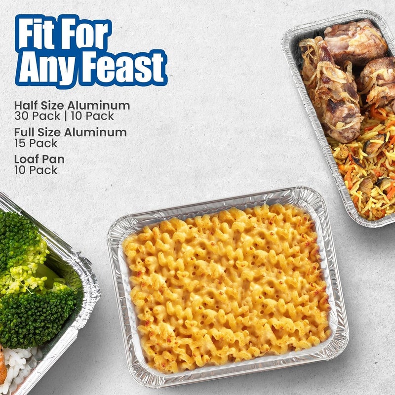 EHOMEA2Z Large Aluminum Pans Full Size Deep Foil Disposable Durable Large Steam Table Pans for Baking Serving, Chafing Trays for Caterers, Bakeware 21 x 13 x 3 (20) - Image 5