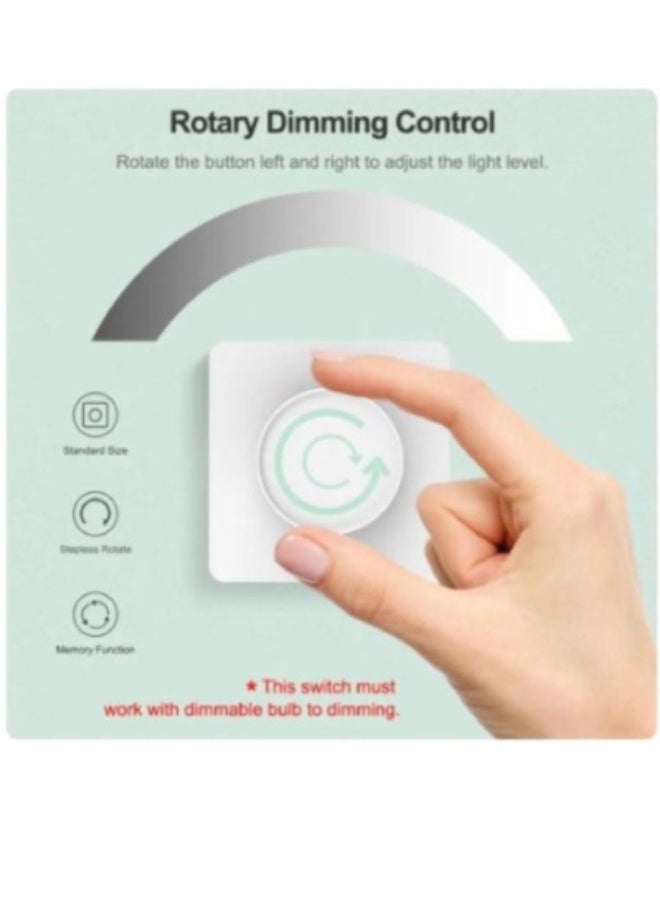 AROAQ Tuya Smart WiFi Dimmer Light Switch, Rotary Wall Switch 100-240V – Dimmable Control for LED, CFL, Incandescent & Fan – Works with Alexa, Google Home & Smart Life App, No Hub Required - Image 3