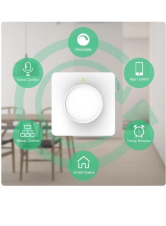 AROAQ Tuya Smart WiFi Dimmer Light Switch, Rotary Wall Switch 100-240V – Dimmable Control for LED, CFL, Incandescent & Fan – Works with Alexa, Google Home & Smart Life App, No Hub Required - Image 2