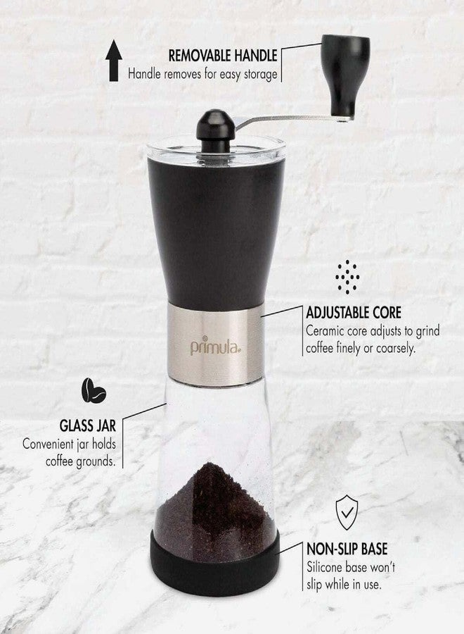 Primula Manual Adjustable Burr Coffee Grinder - Ceramic Mill & Brushed Stainless Steel Body - Whole Bean for French Press, Cold Brew, Espresso, Camping, And More - Image 4