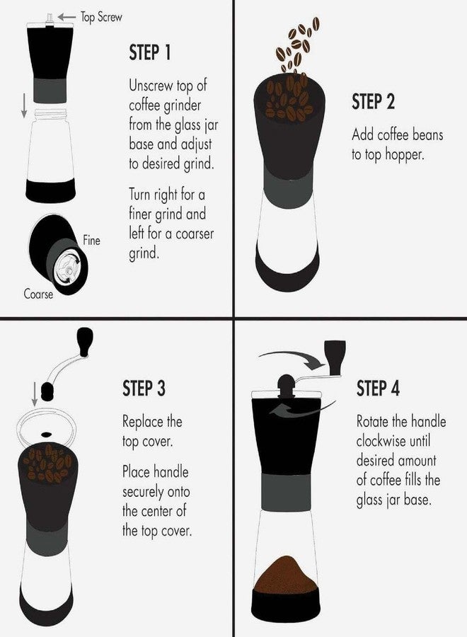 Primula Manual Adjustable Burr Coffee Grinder - Ceramic Mill & Brushed Stainless Steel Body - Whole Bean for French Press, Cold Brew, Espresso, Camping, And More - Image 5