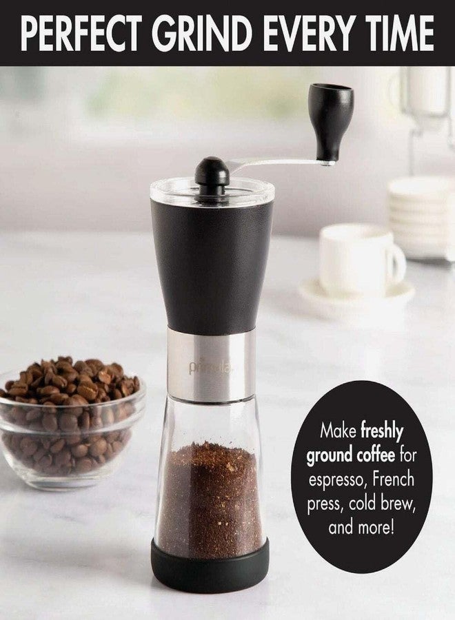 Primula Manual Adjustable Burr Coffee Grinder - Ceramic Mill & Brushed Stainless Steel Body - Whole Bean for French Press, Cold Brew, Espresso, Camping, And More - Image 3