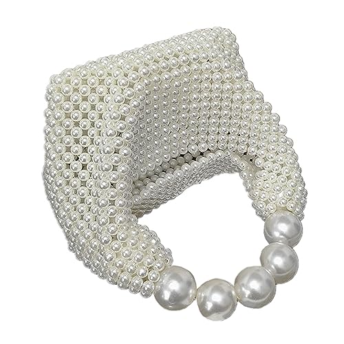 DJBM Women Pearl Clutch Purse Handmade Beaded Evening Handbag Acrylic Pearl Tote Bag Beaded Evening Bag for Party Wedding - Image 5