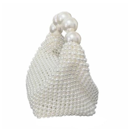 DJBM Women Pearl Clutch Purse Handmade Beaded Evening Handbag Acrylic Pearl Tote Bag Beaded Evening Bag for Party Wedding - Image 4