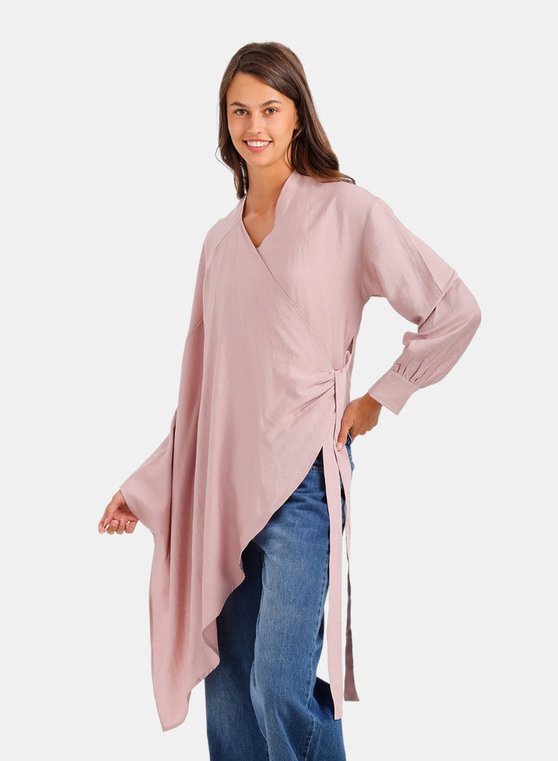 Carina Asymmetrical Wrap Blouse - Image 3