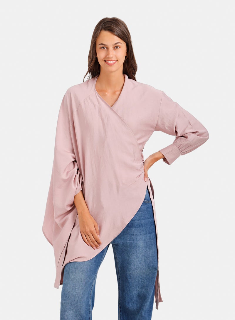 Carina Asymmetrical Wrap Blouse - Image 1